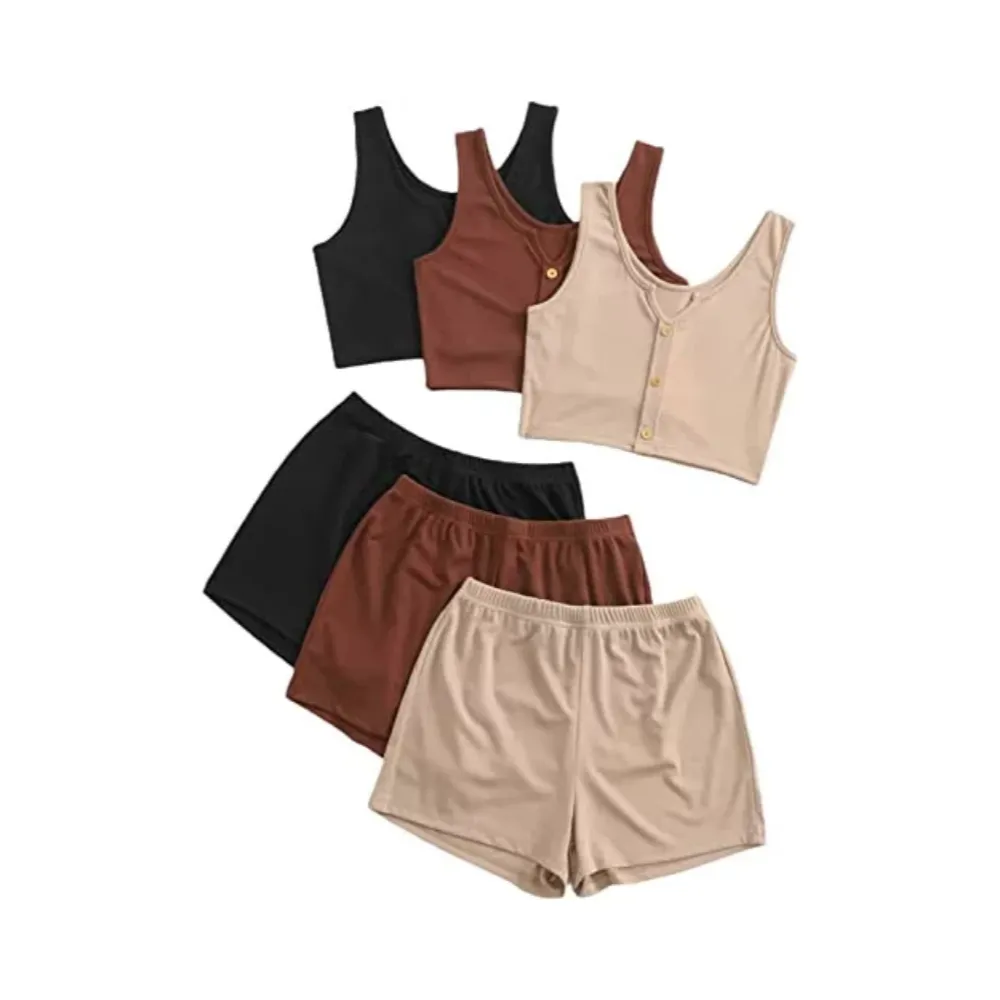 Women Outfits Top & Waist Shorts ( 6 Pairs)