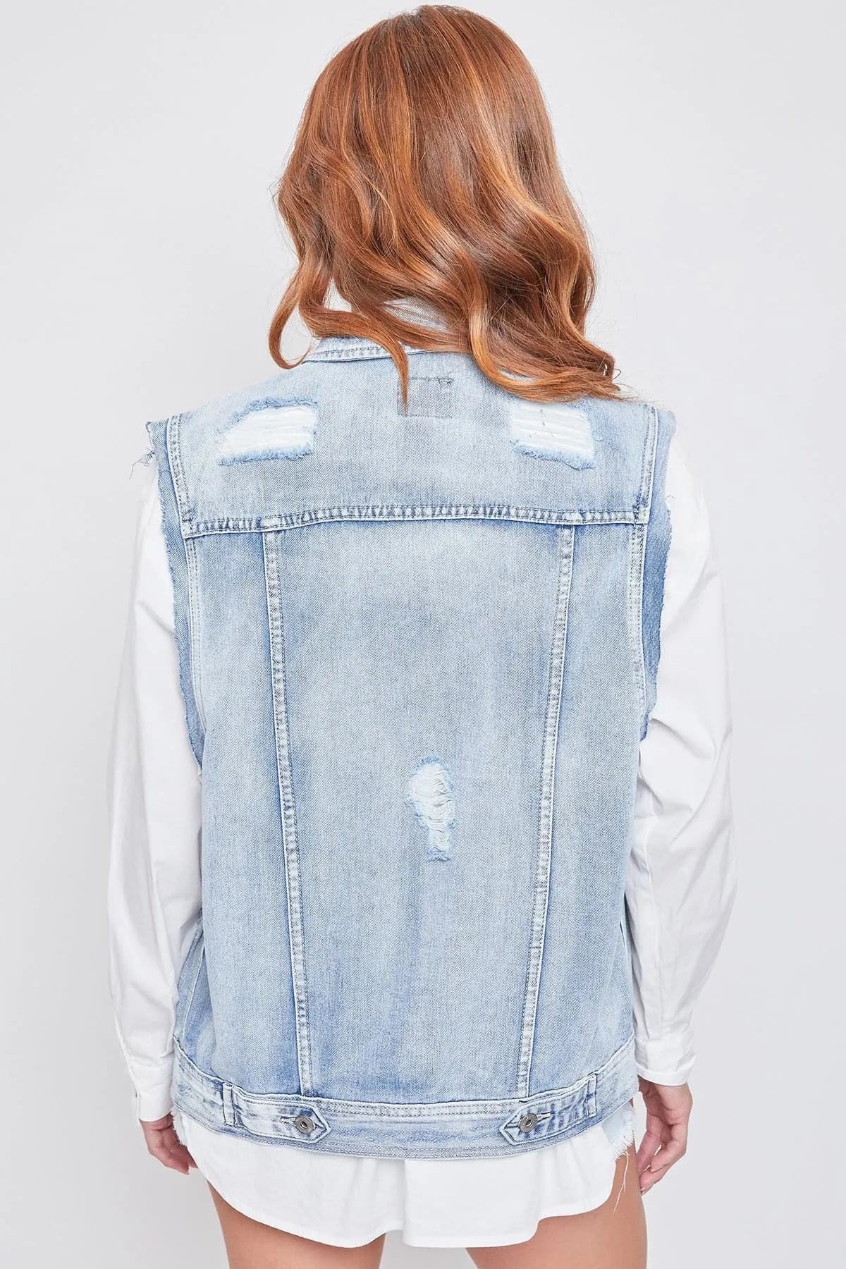 Women's Oversized Boyfriend Fit Denim Vest